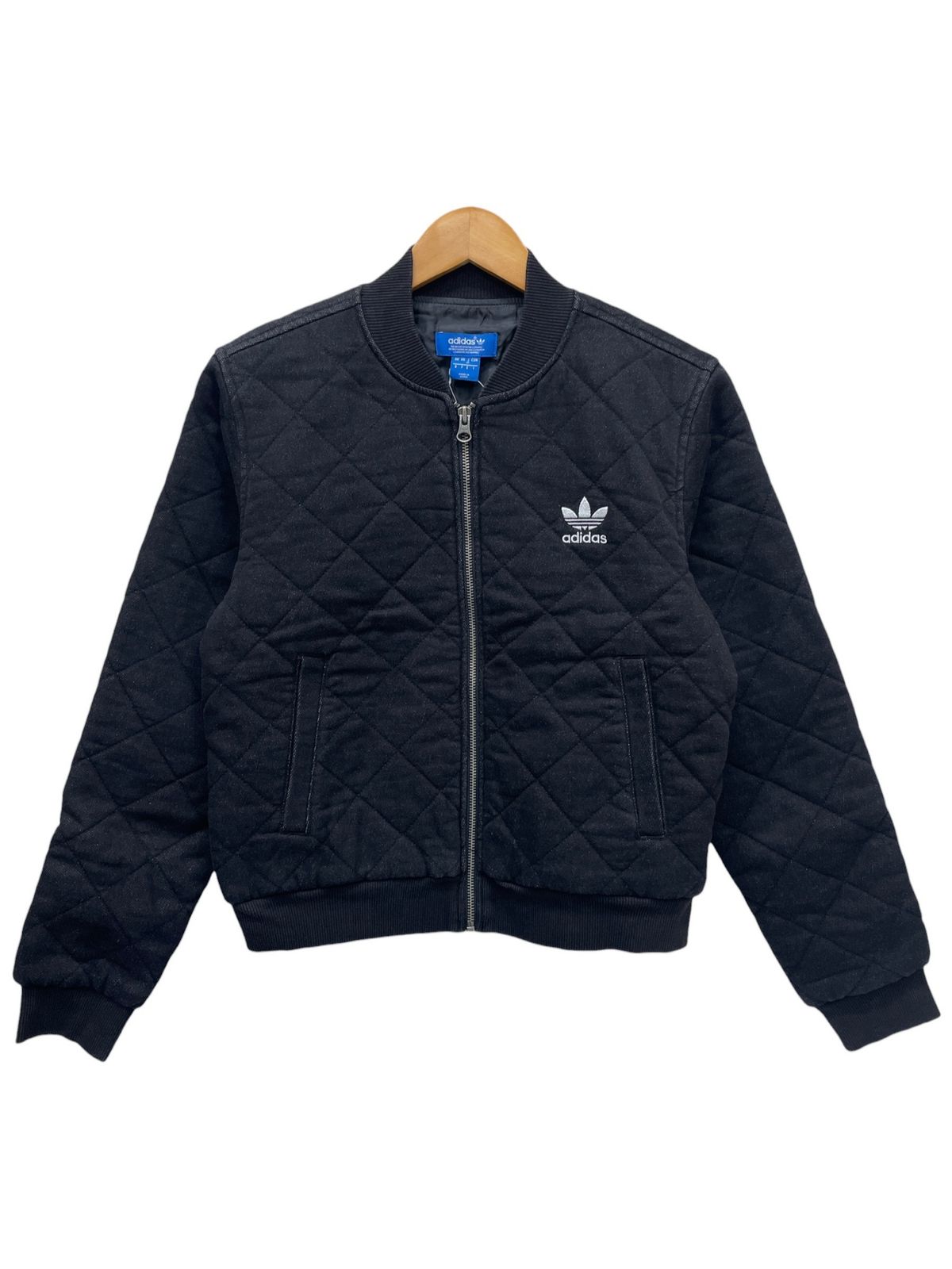 adidas (アディダス) キルティングジャケット フルジップ ブルゾン AB2830 OT ブラック ウィメンズ/028