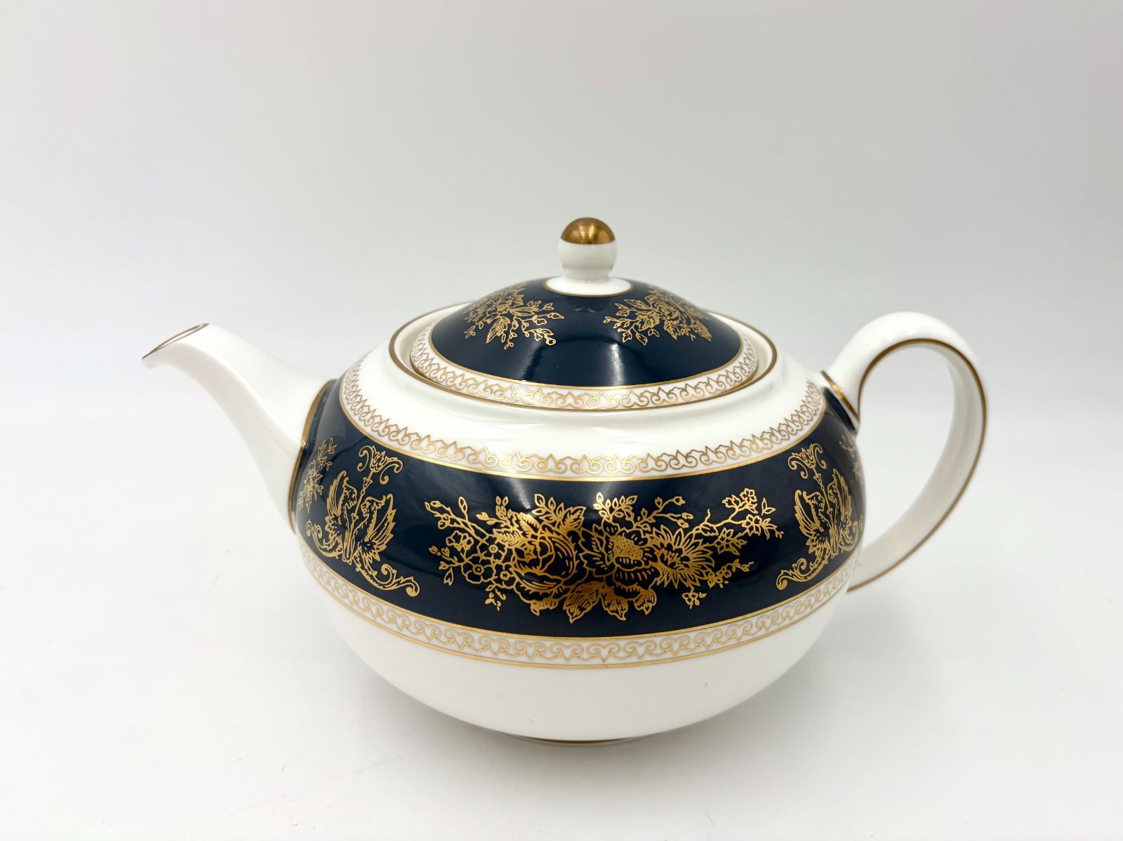 WEDGWOOD ウェッジウッド コロンビア ブルー&ゴールド ティーポット 