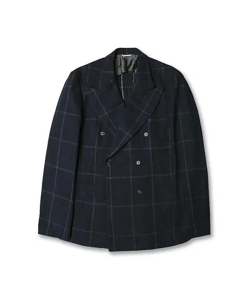 ケネスフィールド Kenneth Field モダン トラディショナル ウール CHECK ダブル ジャケット