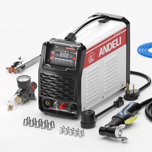 ANDELI プラズマカッター 切断可能板厚最大20MM 100V/200V兼用 プラズマ切断機 45Amp IGBT 高周波/低周波切替可能インバーター エアープラズマカッター CUT-55DSkk 30007d16