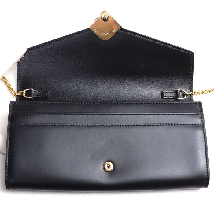 フェンディ FFダイヤモンド チェーン付き 長財布  8M0365ALV4F0KUR【Aランク】【中古】 フェンディ FFダイヤモンド チェーン付き 長財布 8M0365ALV4F0KUR【A