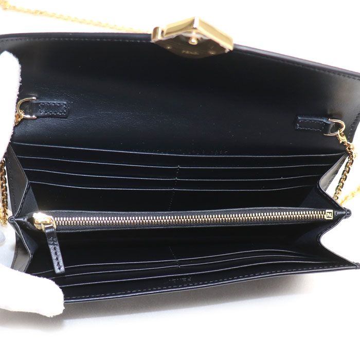 FENDI フェンディ FF ダイヤモンド チェーンウォレット 長財布