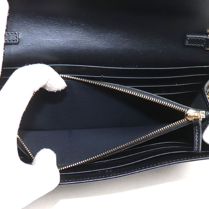 FENDI フェンディ FF ダイヤモンド チェーンウォレット 長財布