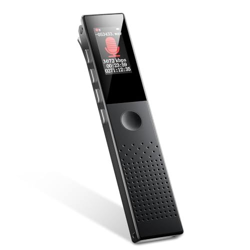 ボイスレコーダー 小型 ICレコーダー 【2025新登場&64GB大容量&3072kbps音質】 録音機 コンパクト 長時間録音 ENCデュアルマイク ノイズキャンセリング ワンボタン/VOR/タイマー録音 高性能 変速再生 ABリピート パスワード保護 ｍａ