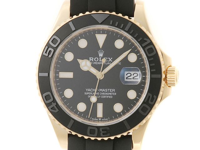 ROLEX ロレックス ヨットマスター42 226658 腕時計 K18イエローゴールド/ラバー ブラック文字盤 自動巻き メンズ【中古】【472】SJ