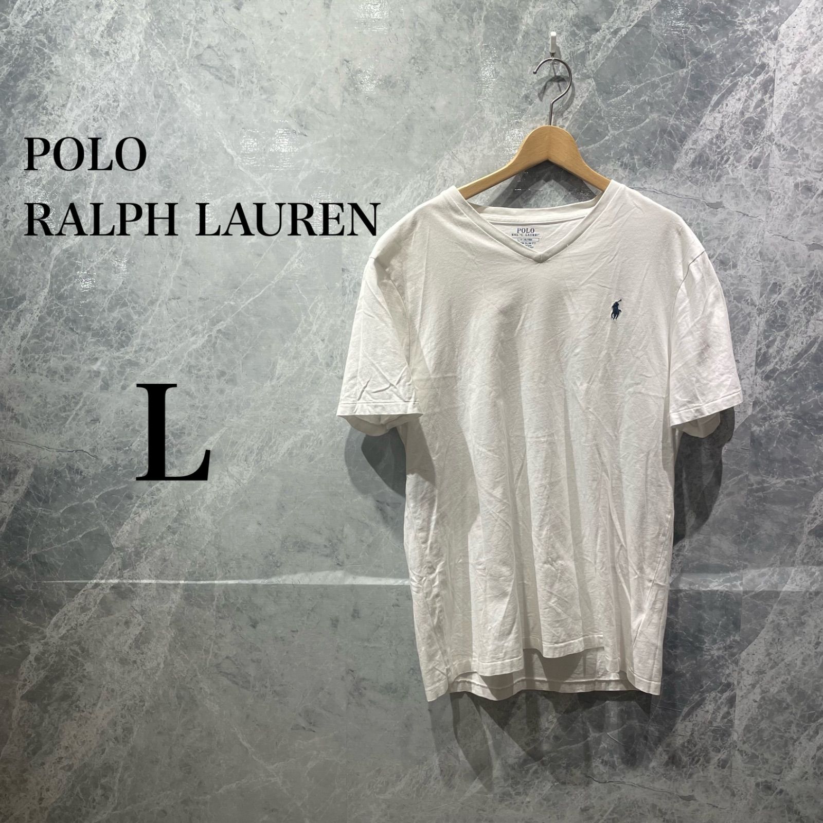 POLO RALPH LAUREN メンズ L 白Tシャツ 定番 ポニー 古着