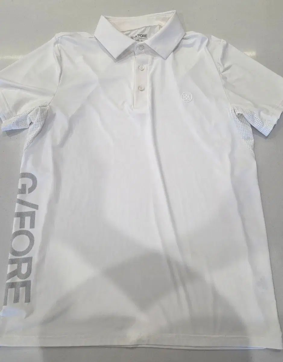 ジーフォア 白 ゴルフ 半袖 ポロTシャツ L