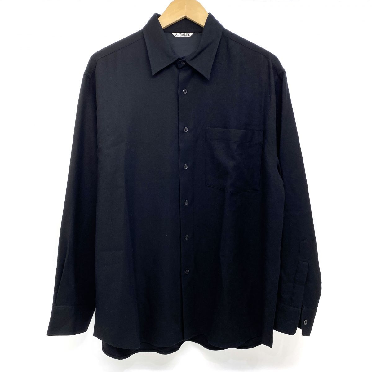 AURALEE オーラリー SUPER LIGHT WOOL SHIRTS スーパーライト ウール シャツ A20AS01OS サイズ:3 ※中古