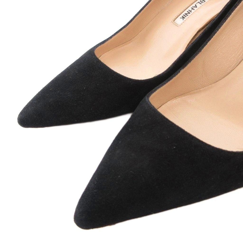 【美品】マノロブラニク★36★ポインテッドトゥ★フラット★パンプス★レザー★黒 マノロブラニク MANOLO BLAHNIK パンプス ポインテッドトゥ ピンヒール