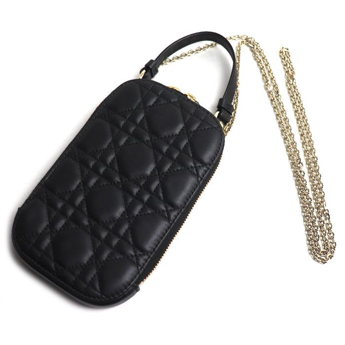 Dior ディオール カナージュ フォンポーチ 2Wayショルダーバッグ ブラック S0872ONMJ_M900 レディース 中古 美品