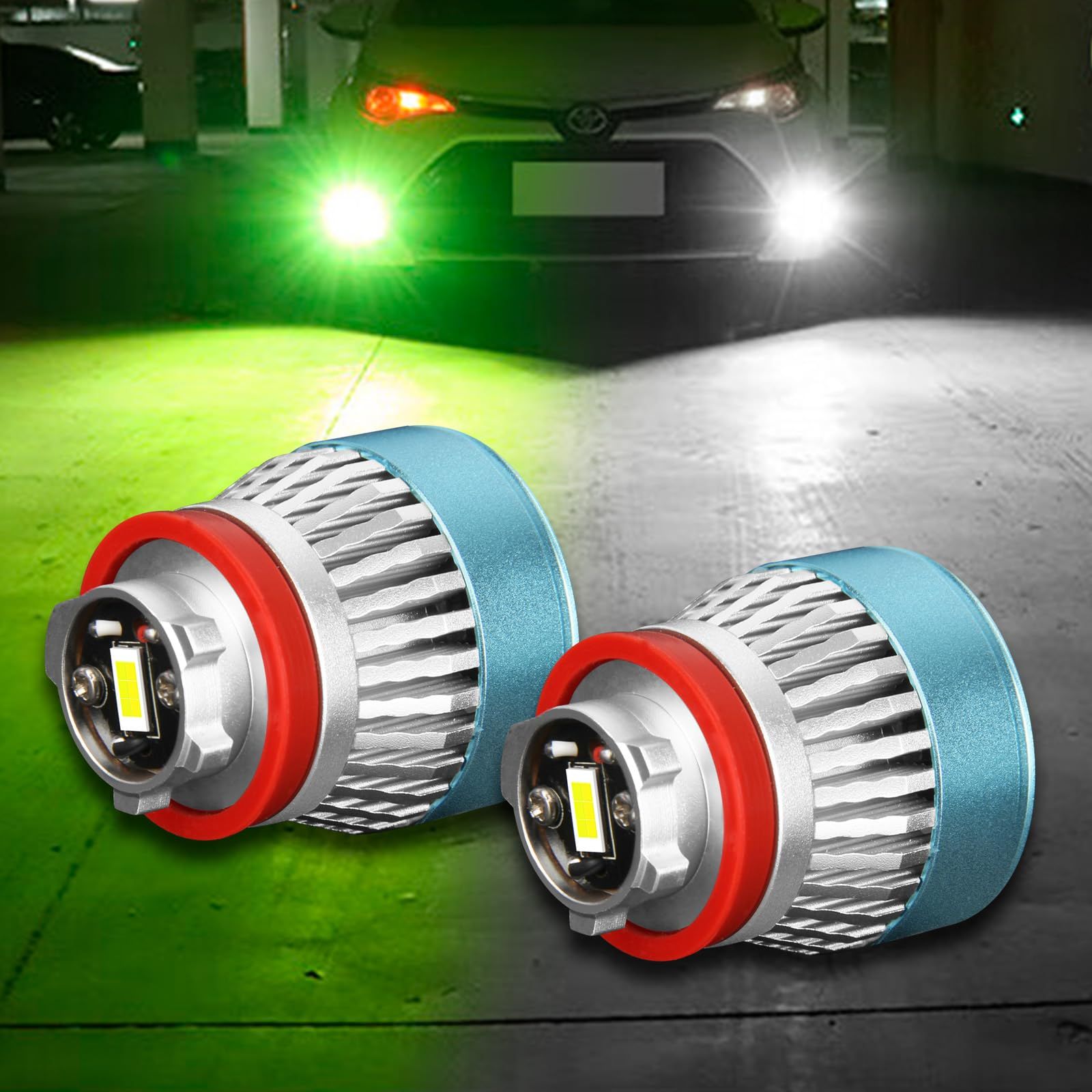 L1B LEDフォグランプ トヨタ 純正LEDフォグ交換用 2色 切り替え 車検対応 ライムイエロー/ホワイト 3000K/6500K バイカラー 6200lm 220系クラウン 80系ハリアー プリウス50系後期 ハイエース7型 ルーミー 新型アト ...