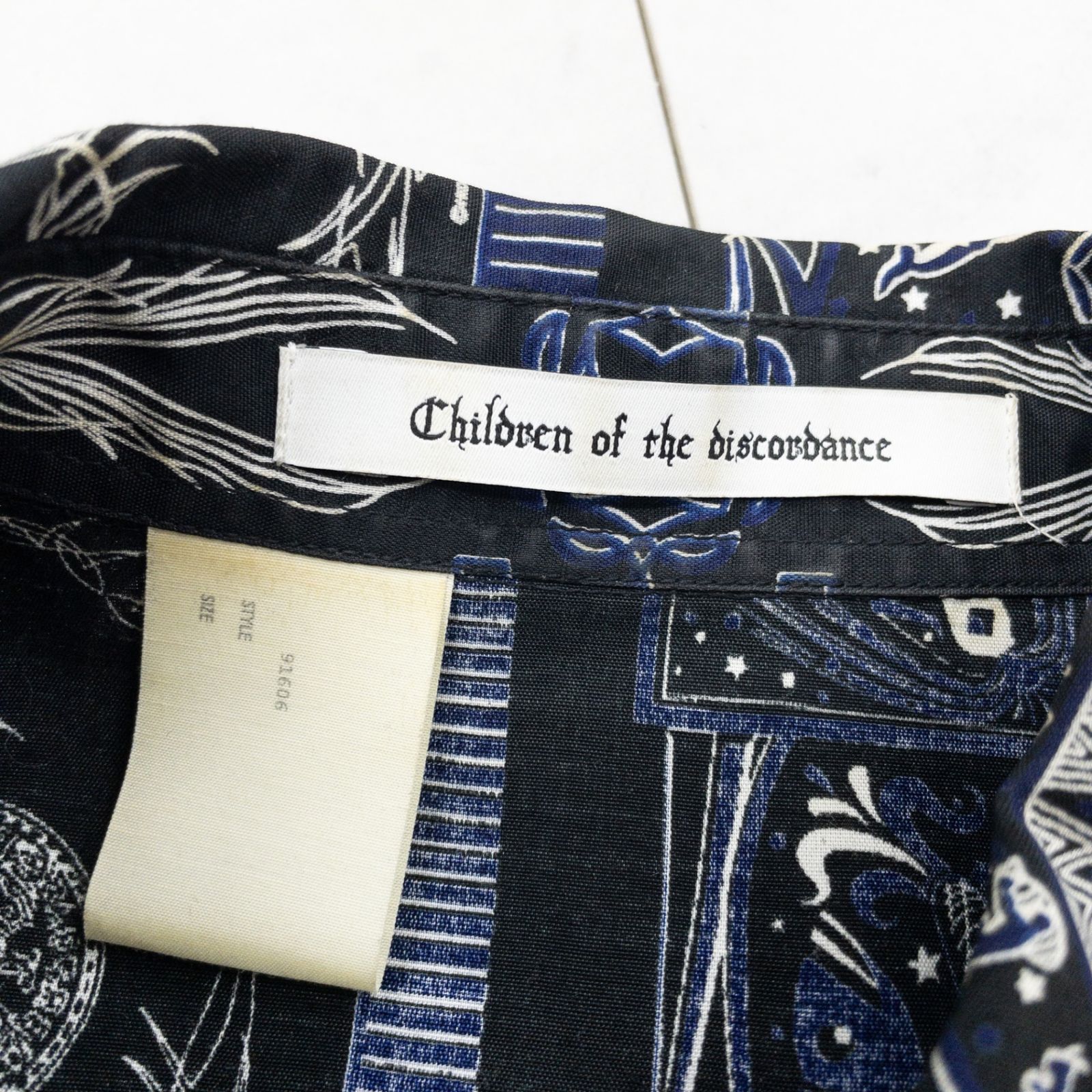 Children of the discordance × N.HOOLYWOOD チルドレンオブザディスコーダンス × エヌハリウッド ウエスタンシャツ バンダナ柄 総柄 レーヨン ブラック ネイビー 日本製 メンズ 36 b01440 Children of the discordance × N.HOOLYWOOD チルドレンオブザディス