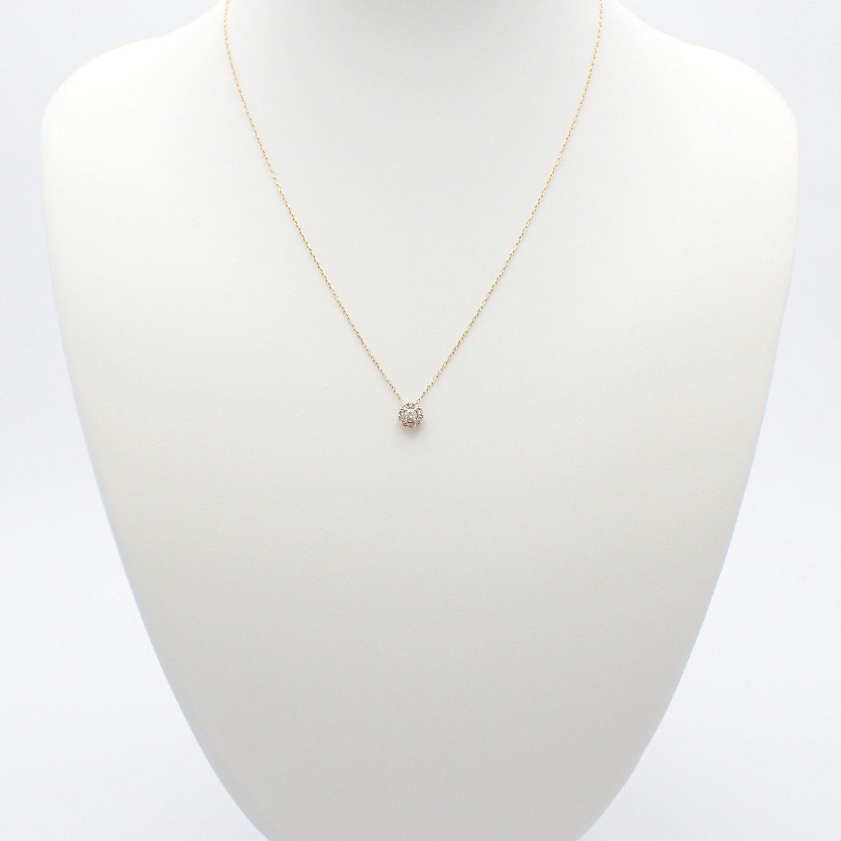 組曲 ラウンド ネックレス K18PG/ダイヤモンド0.20ct【いおき質店