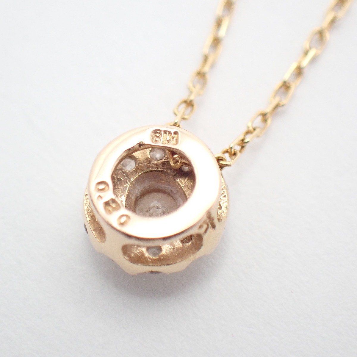 組曲 ラウンド ネックレス K18PG/ダイヤモンド0.20ct【いおき質店