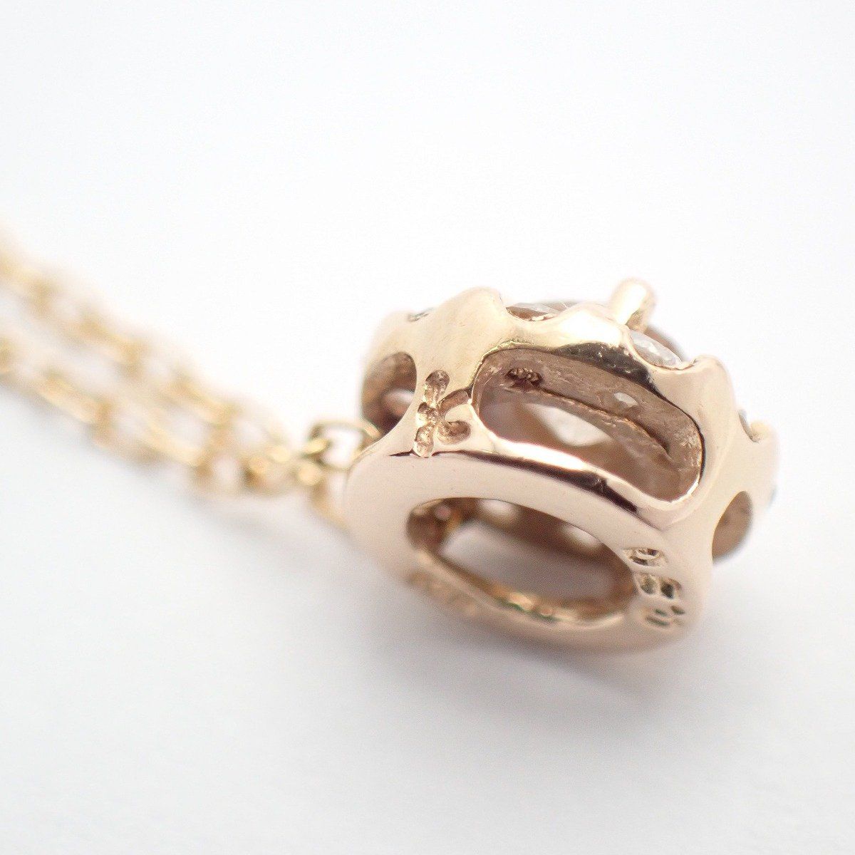 組曲 ラウンド ネックレス K18PG/ダイヤモンド0.20ct【いおき質店