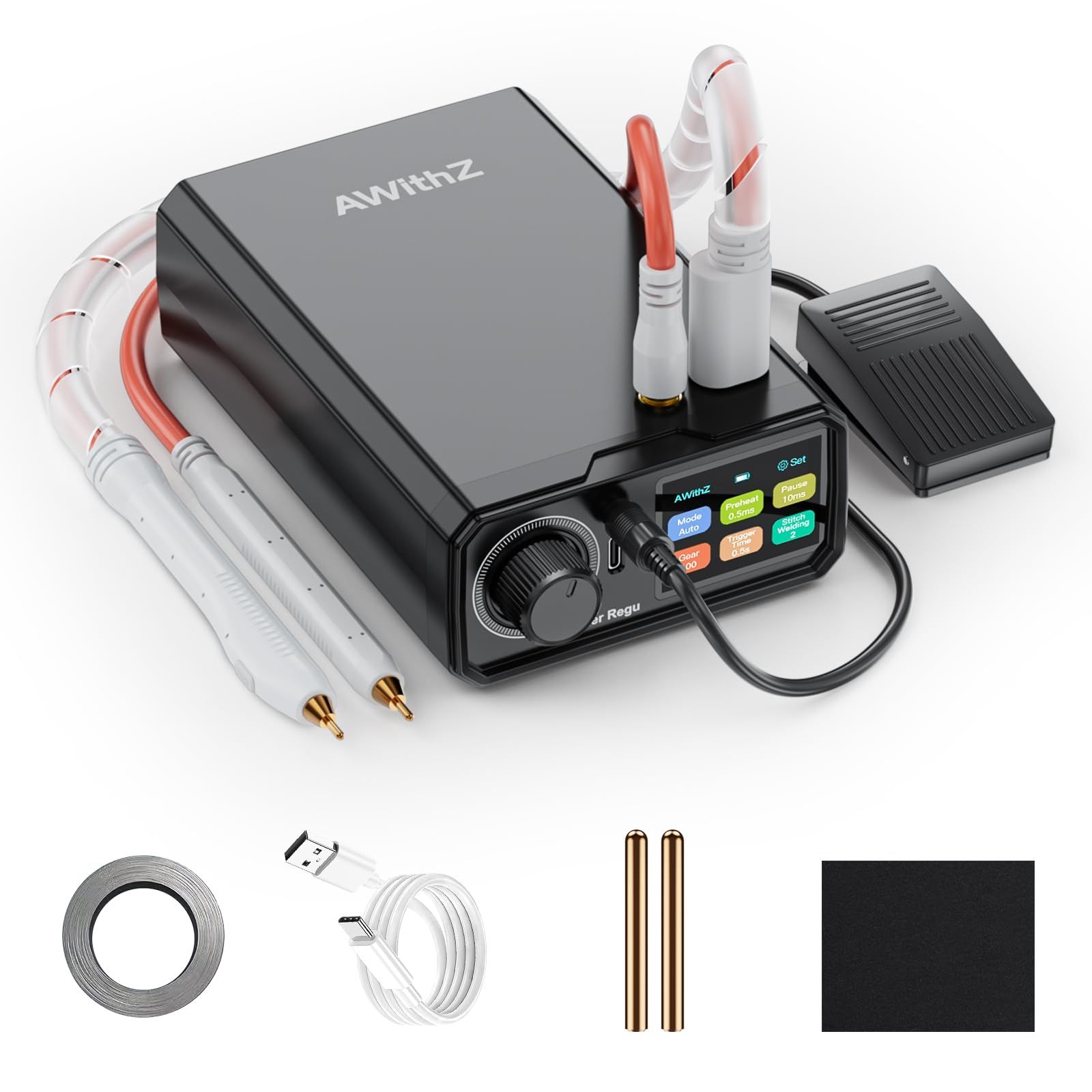 【新品】9000W バッテリースポット溶接機、AWithZ スポット溶接機UK3、10000mAhノブ式100段階調整、フットスイッチ式、0.1-0.3mmスポット溶接機、デュアルパルス出力、ポータブルスポット溶接機、DIYバッテリーパック製 86fbe09a