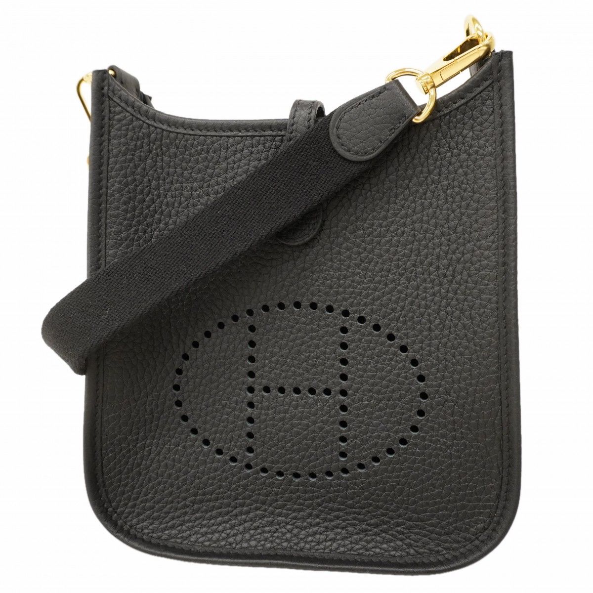 【6ea0033】エルメス ショルダーバッグ エヴリンTPM トリヨンクレマンス ブラック ゴールド金具 G刻印【中古】レディース