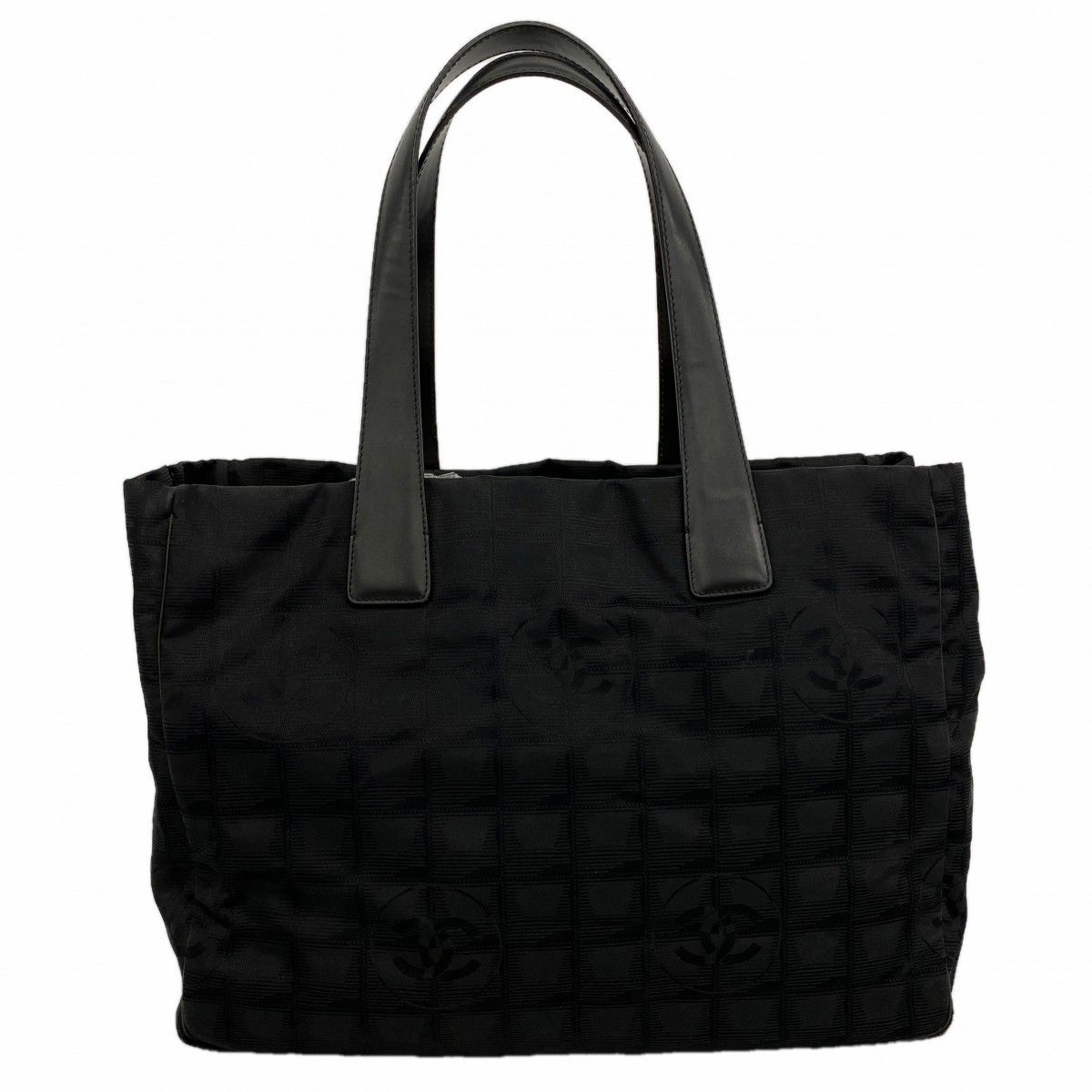 【6eb0993-k】シャネル トートバッグ ニュートラベル ナイロン ブラック シャンパンゴールド金具【中古】レディース
