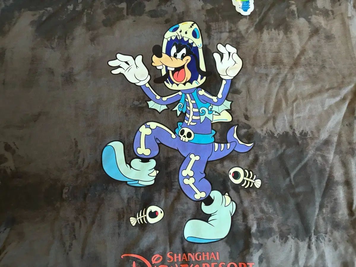 上海ディズニーランド グーフィー ドクロ Tシャツ 成人・子供 セット