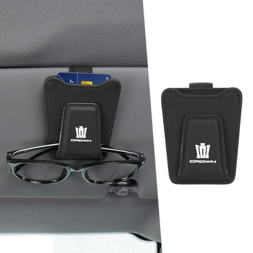 クラウン 専用 車用 メガネホルダー CROWN 専用ロゴ 薄型 サングラスホルダー クラウン 17系 18系 20系 200系 210系 220系 適用 片手使用 車 カード 駐車券 ホルダー 取付簡単 眼鏡クリップ 車用収納 マグネット式 a5d9b5b5 の商品写真