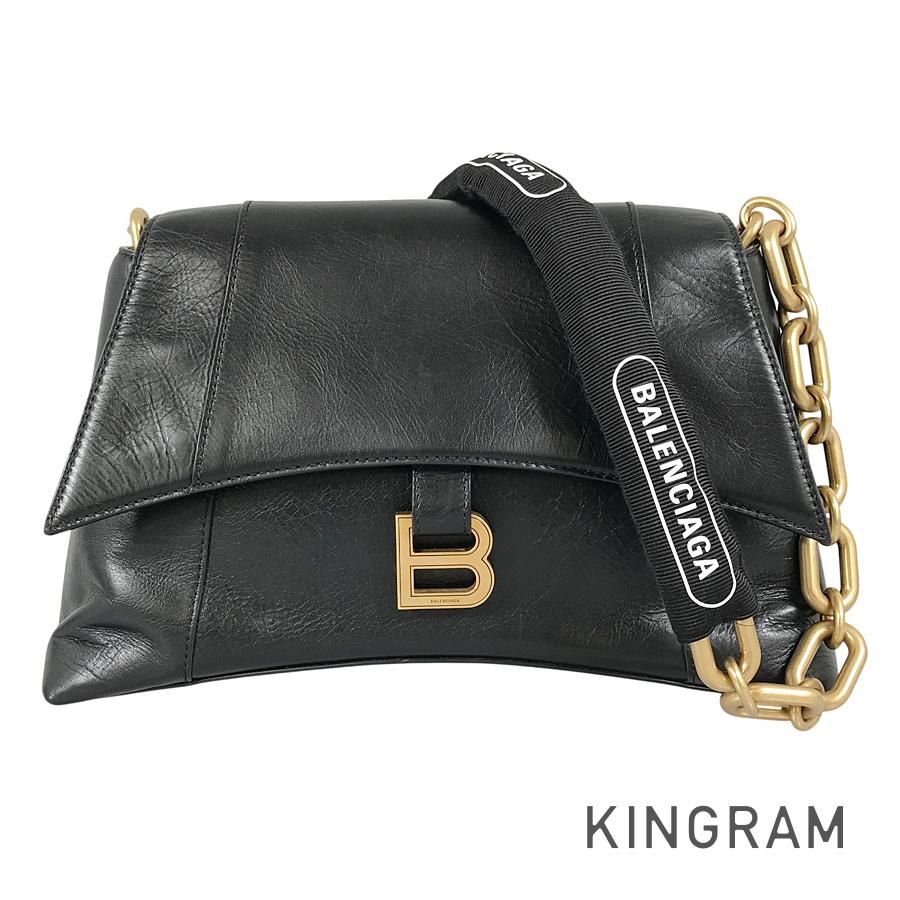 バレンシアガ BALENCIAGA ダウンタウンスモール レザー ショルダーバッグ sst【中古】