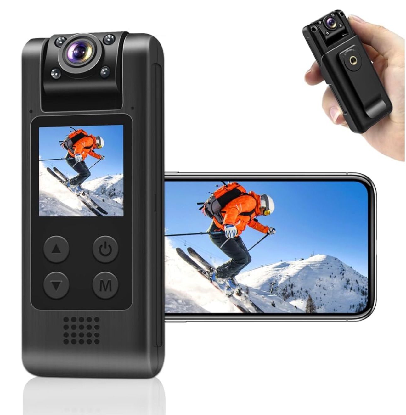 ＜ナ＞LXMIMI 4K 小型カメラ ボディカメラ WiFi スマホ連動 256GB ブラック