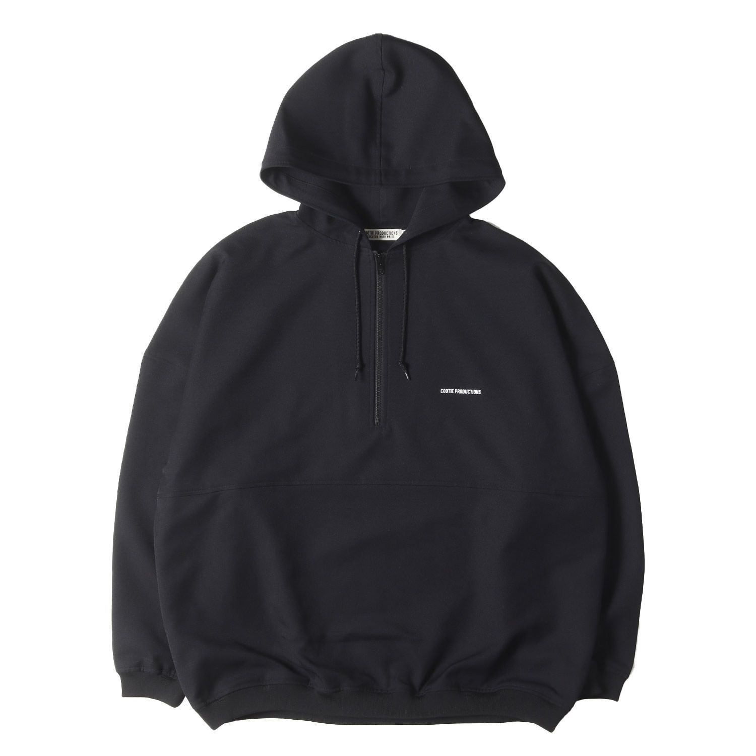 【美品】COOTIE クーティー パーカーブラック 黒 サイズ:M | 23SS ポリエステルツイル ハーフジップ パーカー (Polyester Twill Half Zip Hoodie) | トップス フーディー【メンズ】【中古】 美品】COOTIE クーティー パーカーブラック 黒 サイズ:M | 23SS