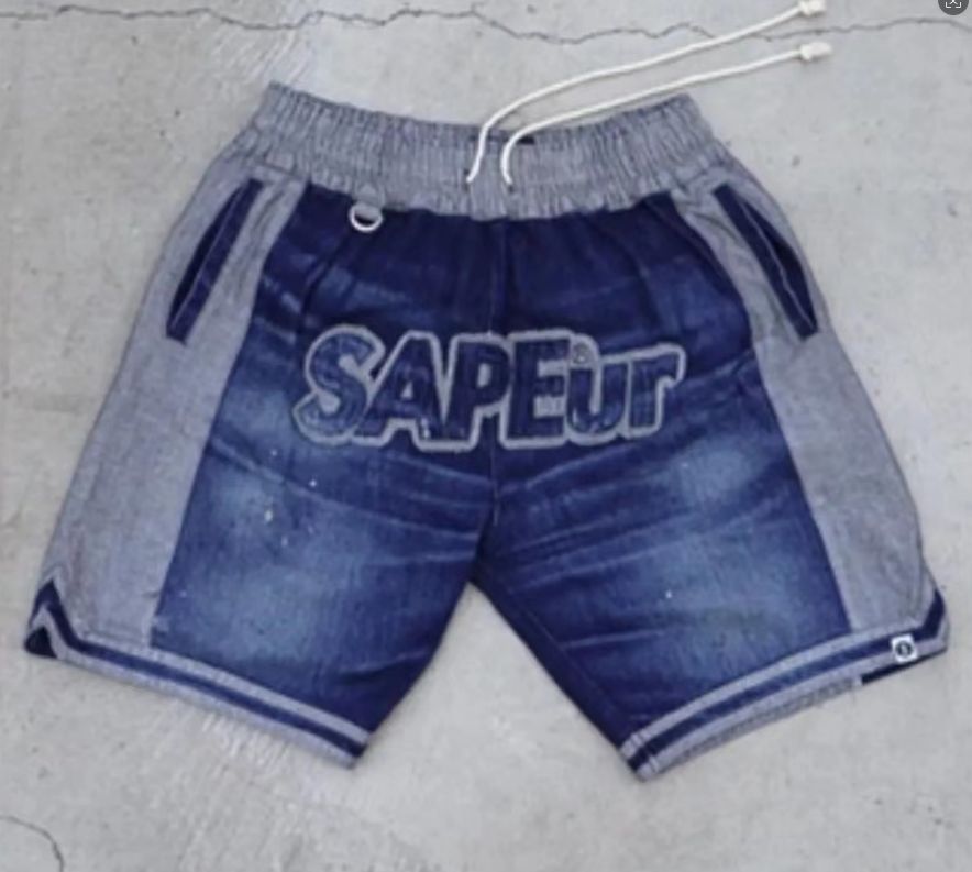 SAPEur DENIM VINTAGE BASKET SHORTS