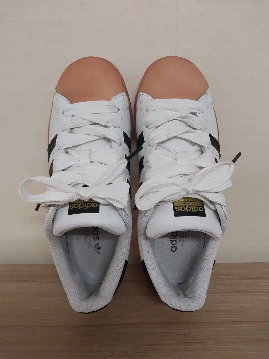 レディース adidas アディダス SUPERSTAR 白 ショック ピンク スニーカー (250)
