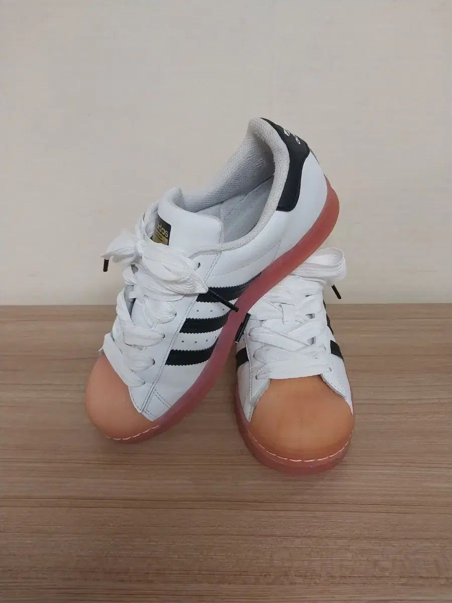 レディース adidas アディダス SUPERSTAR 白 ショック ピンク スニーカー (250)