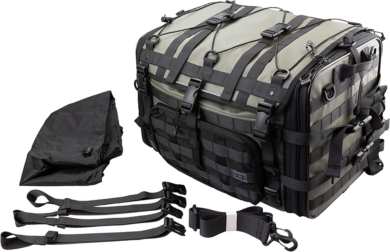 新品 キジマ (kijima) バイク シートバッグ タクティカル K3 キャンプツーリング用 容量50-65L Lサイズ TC07 モールシステム対応 オリーブ ZK3-10007GA 29,792円