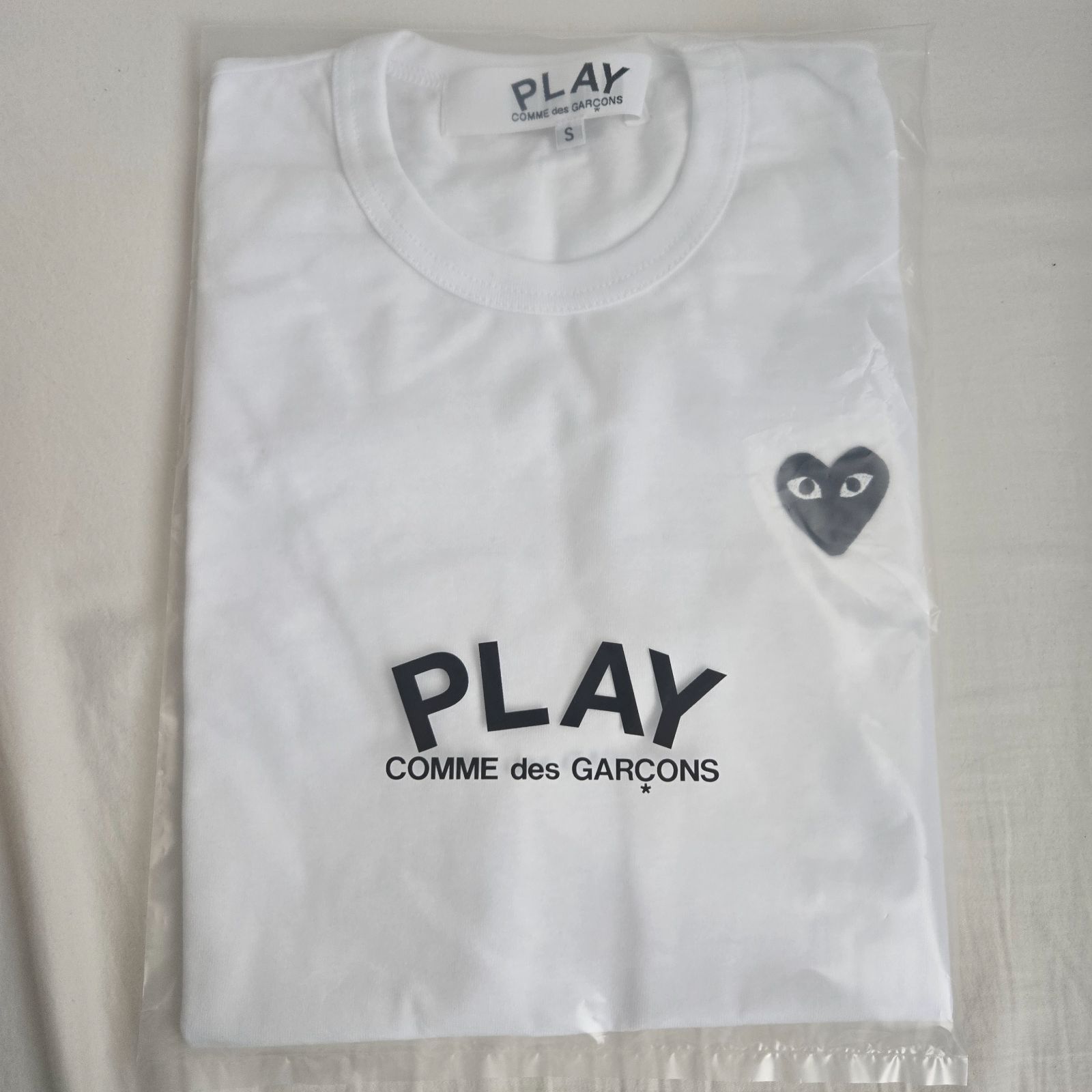 COMME des GARÇONS PLAY 黒ハート 半袖 Tシャツ S