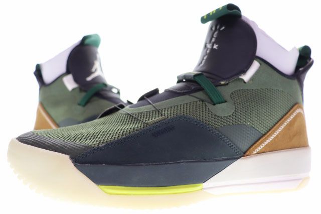 ナイキ NIKE × TRAVIS SCOTT AIR JODAN XXXIII NRG ARMY OLIVE 29cm CD5965-300 AJ33 エア ジョーダン トラヴィス スコット カクタスジャック アーミーオリーブ ▲■260427