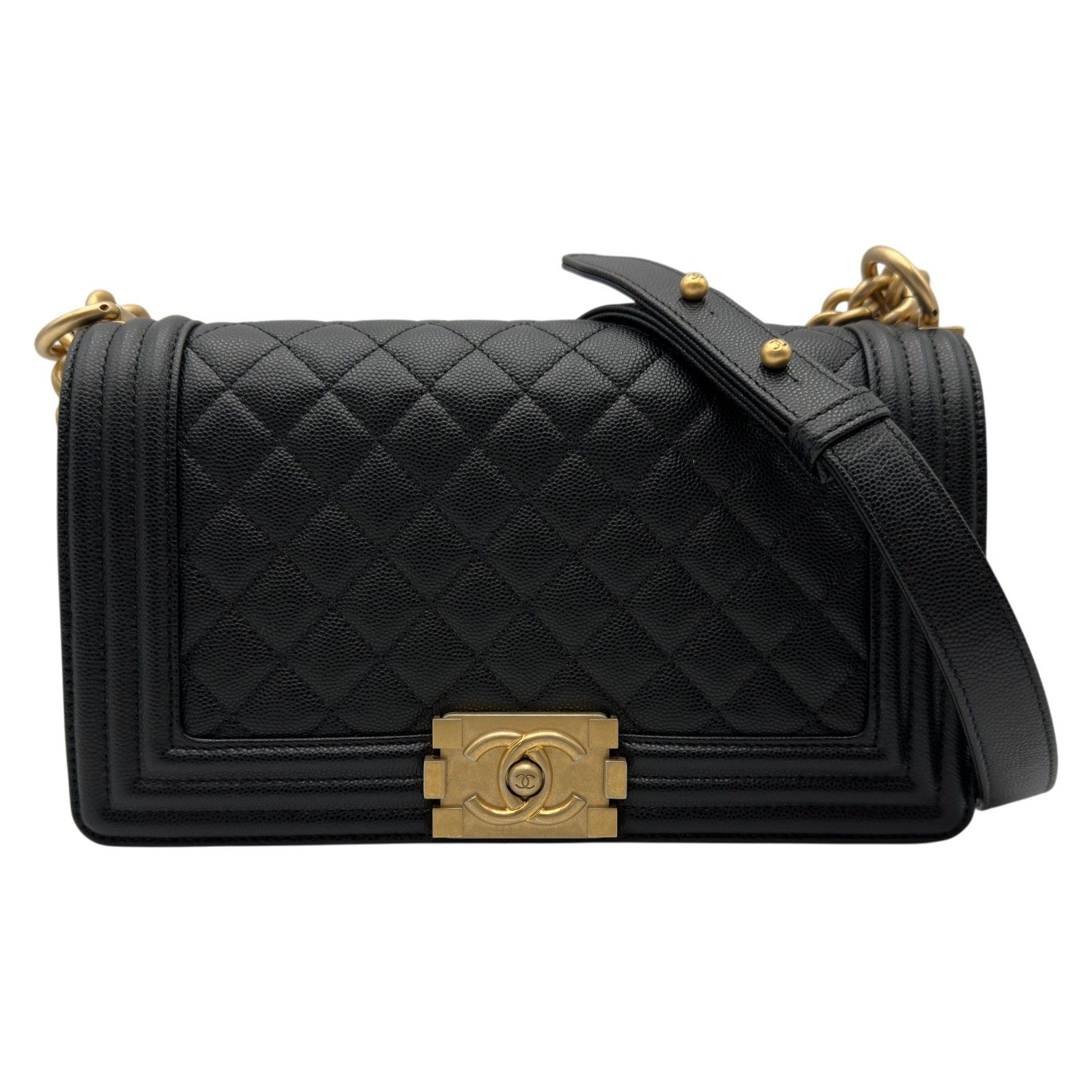 シャネル CHANEL ボーイシャネル25 A67086 28番台 ブラック/ゴールド金具 キャビアスキン レディース ショルダーバッグ
