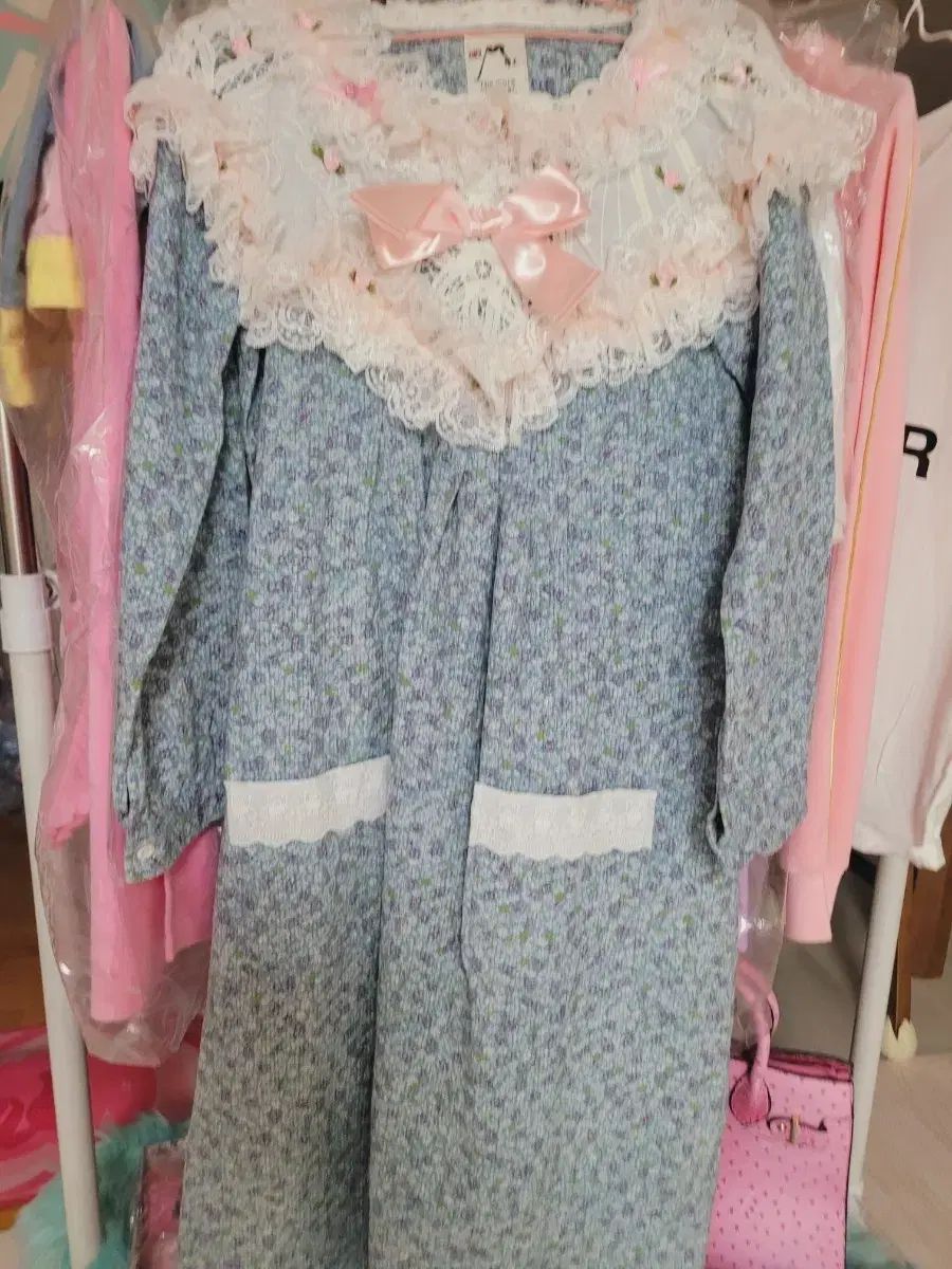 レース ピンタック フラワー ONE PIECE