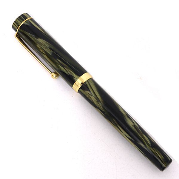 ロイタワー ROY TOWER ビスコンティ VISCONTI 万年筆 フィレンツェ FIRENZE グリーン系 マーブル模様 【中古】Aランク
