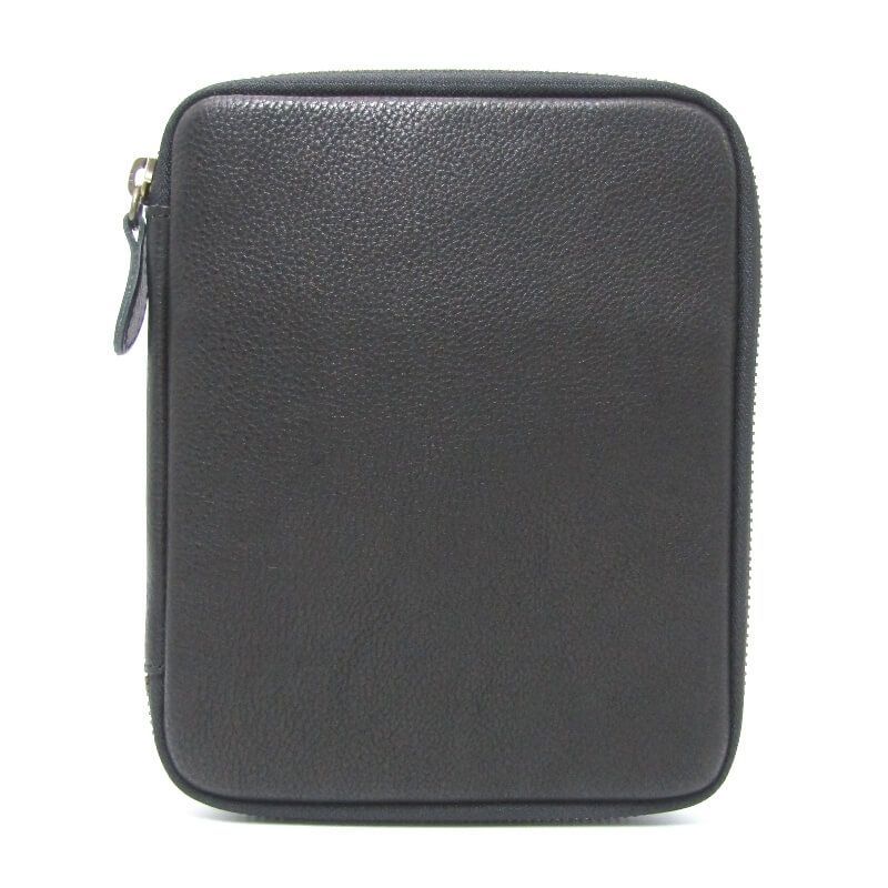美品 &Liebe アンドリーベ 文具ポーチ ペブルヌメ 「開くたび、ときめく」 Stationery pouch 内装ウルトラスエード ブラック 黒 28012483