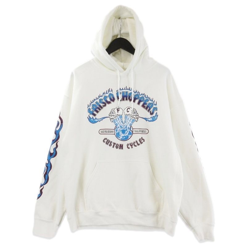 415 Clothing × US 415クロージング アス プルオーバーパーカー Frisco Choppers Selections PULL OVER HOODIE ホワイト 白 L 71015624