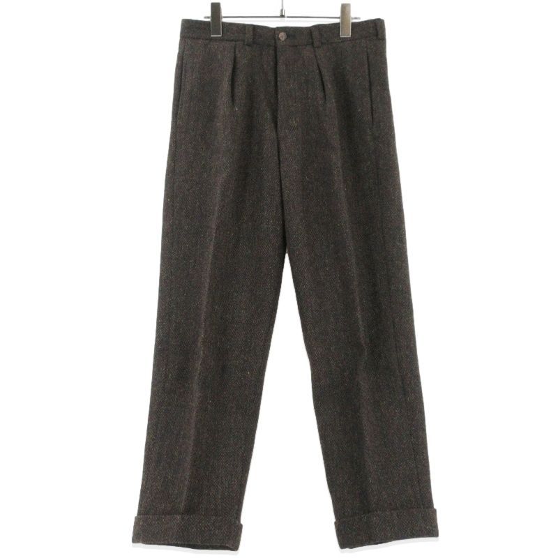 SOUTHWICK サウスウィック タック IVY トラウザーズ HARRIS TWEED ツイード 裾ダブル ウール USA製 ブラウン 31 99000861