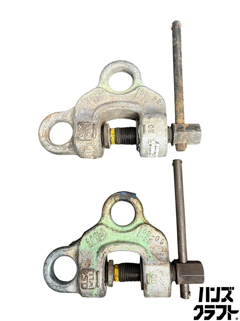 ◎【中古 】イーグルクランプ 0.5t 500kg 2個セット ねじ式全方向クランプ EAGLE CLAMP 荷揚げ工具