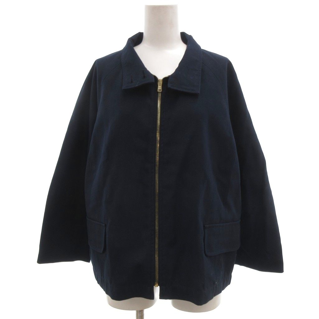 トミーヒルフィガー TOMMY HILFIGER COLLECTION イタリア製 スイングトップ ジャケット ジップブルゾン 6 ラグランスリーブ スタンドカラー ポケット付き 紺 ネイビー /KB ■ECG003