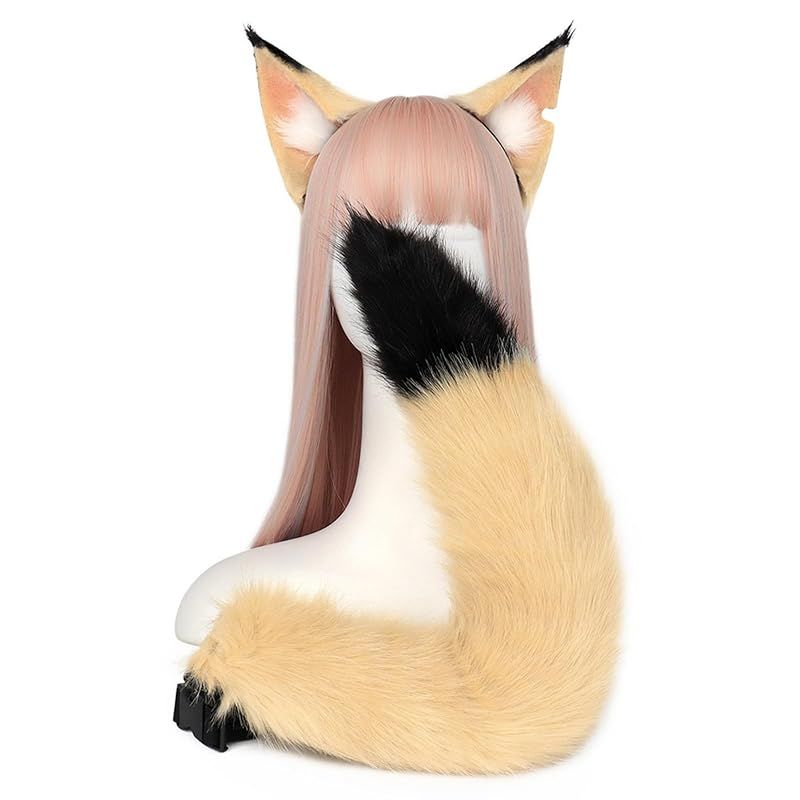 【新品】 [Izemisonico] 狐耳 尻尾 2点セット コスプレ 狐耳 カチューシャ仕様 FOX 獣耳 狼耳 オオカミ 猫 狐の尻尾 モコモコ 動物コス 文化祭 学園祭 お遊戯 仮装舞踏 cosplayイベント パーティー 撮影 ハロウイン仮装 1
