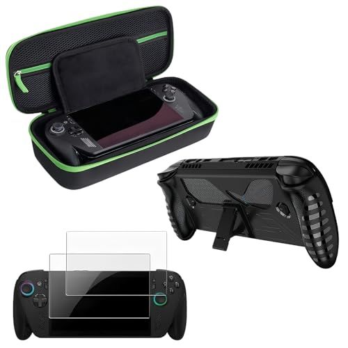ROG Xbox ally/ROG Xbox ally X 専用 専用収納ケース 【新登場-4 in 1セット】for ASUS ROG Xbox Ally X 収納ケース +保護カバー+ ROG Xbox Ally X フィルムx2 付属品収納可能 大容量t