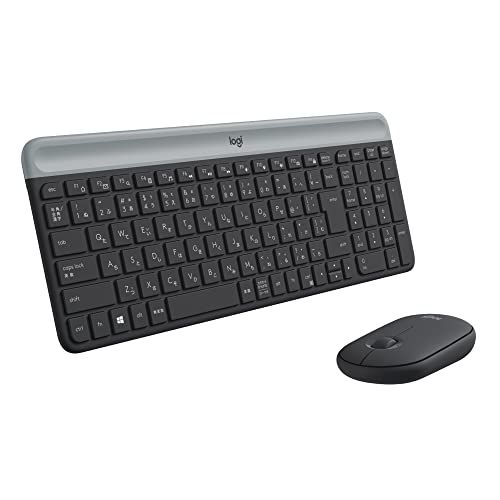 Logicool 静音 ワイヤレスマウス キーボード セット MK470GR グラファイト 薄型 USB接続 小型 ワイヤレス マウス ワイヤレスキーボード 薄型 テンキー 無線 Windows Chrome Surface MK470 国内正規品t