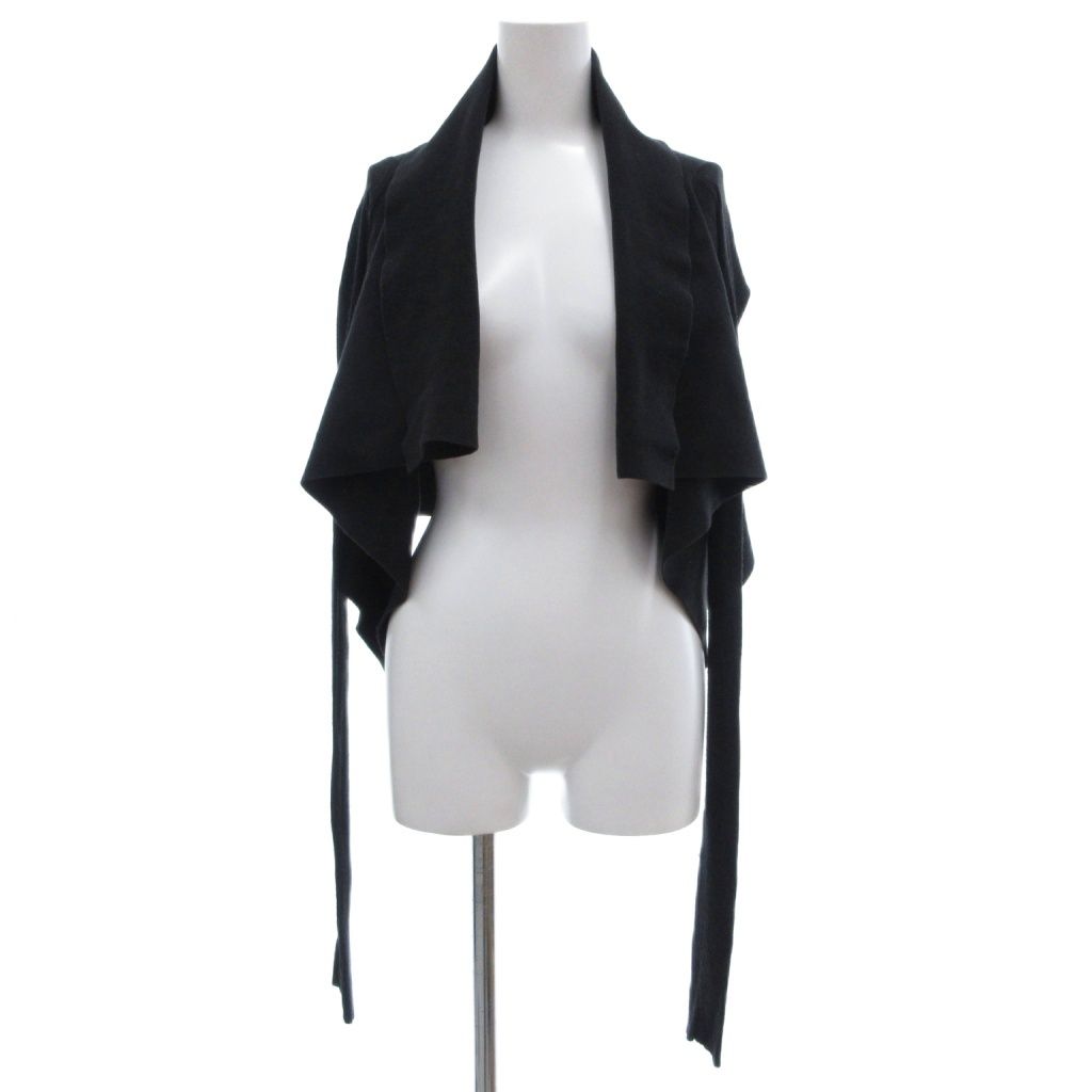 リックオウエンス Rick Owens オープンフロント カーディガン ニット ドレープ S 黒 ブラック /UO ■GY06