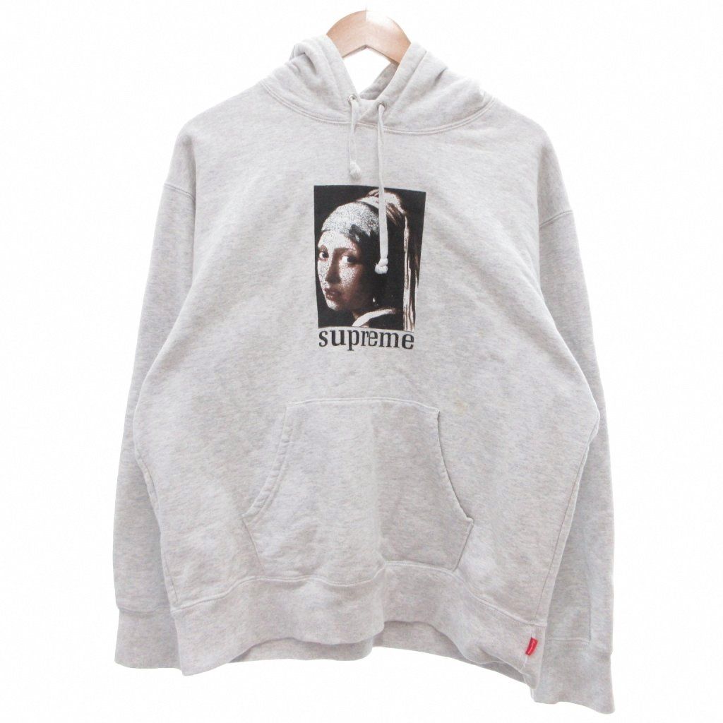 シュプリーム SUPREME Pearl Hooded Sweatshirt パーカー フーディー スウェット 裏起毛 M ライトグレー系 /UO ■GY06