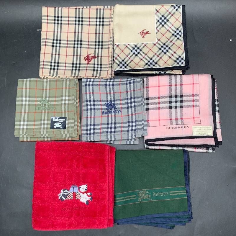 T425 Burberrys バーバリー ハンカチ ノバチェック まとめ売り 7枚　BURBERRY タオルハンカチ　メンズレディース　　未使用～中古