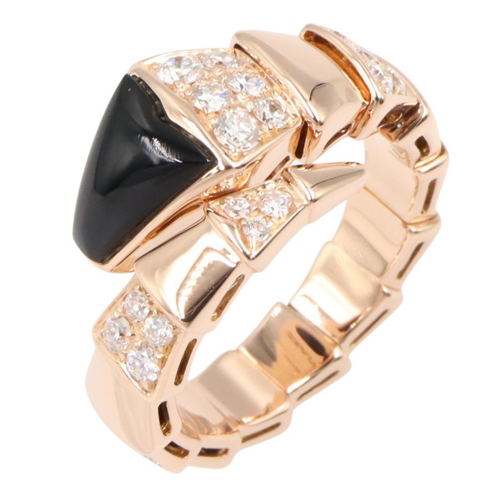 ブルガリ BVLGARI リング・指輪 セルペンティ ヴァイパー S オニキス ダイヤ リング K18PG（ピンクゴールド） ダイヤモンド セルペンティ ヴァイパー S オニキス ダイヤ リング