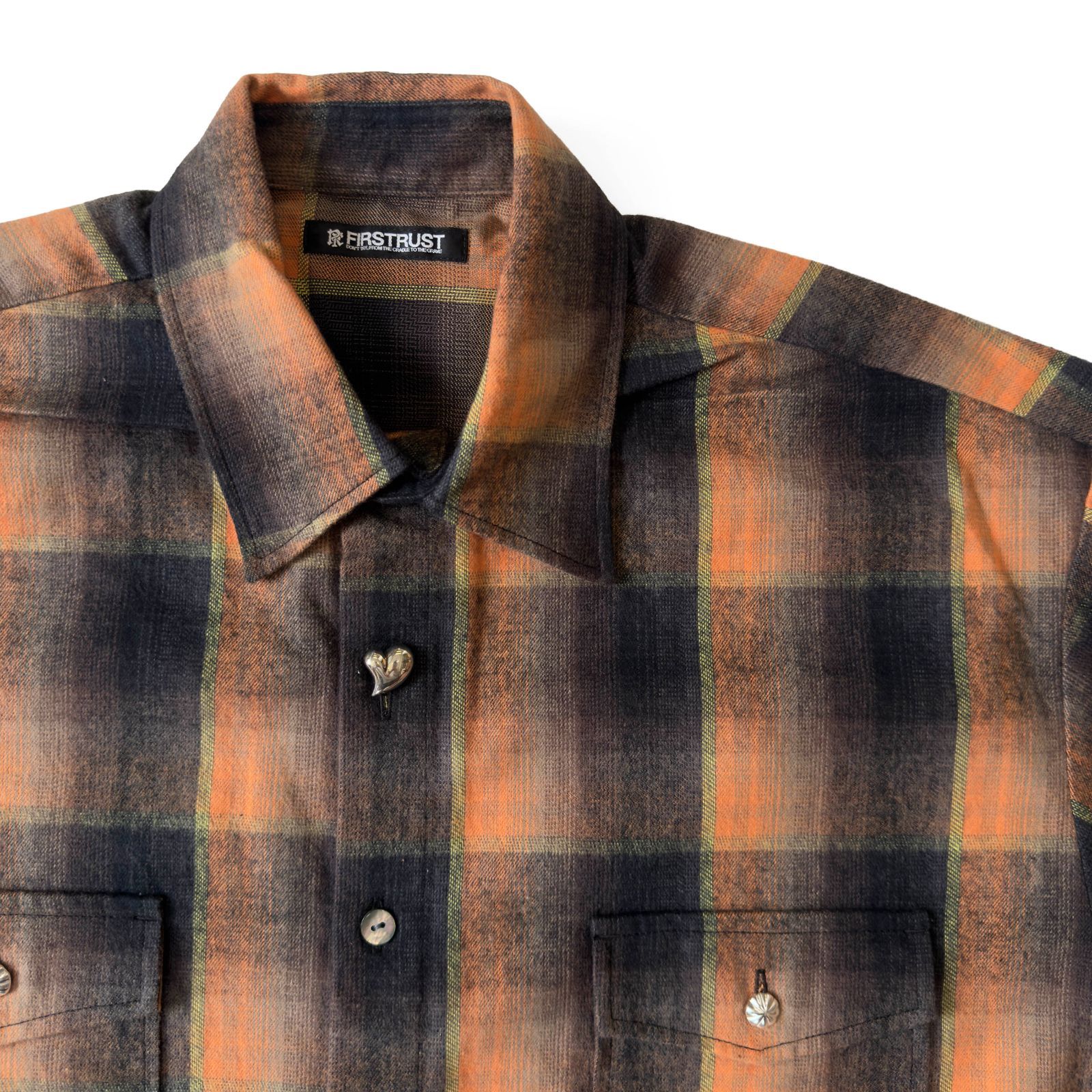 FIRSTRUST ファーストトラスト WEEKEND / LS SHIRT コットン ネルシャツ チェック SHADOW PLAID コンチョボタン シェルボタン FIRSTRUST ファーストトラスト WEEKEND &frasl; LS SHIRT サイズL