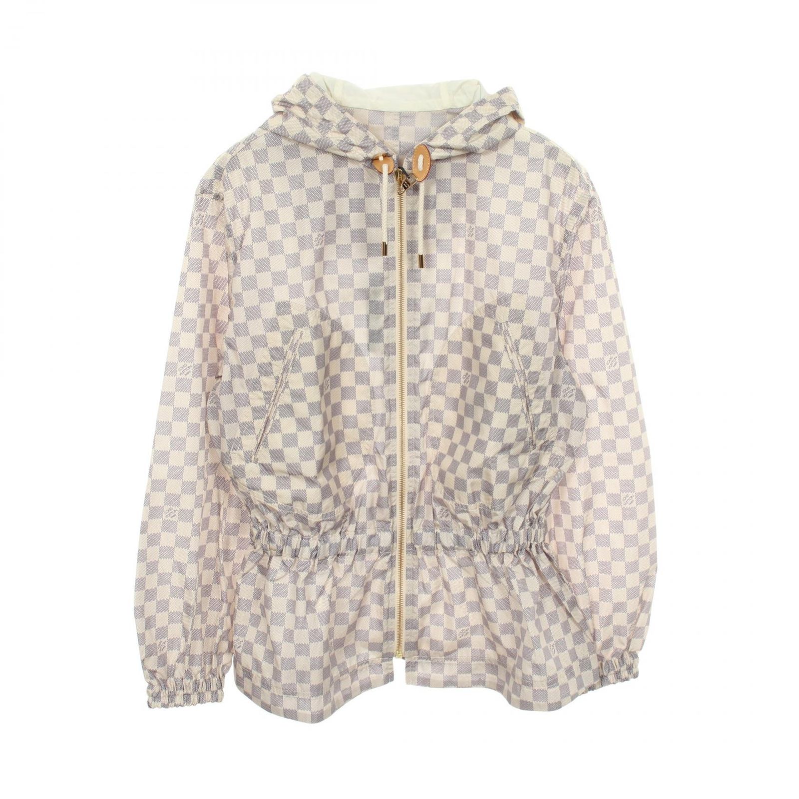 ルイ・ヴィトン LOUIS VUITTON ダミエフーテッドパーカー ダミエアズール フード付き RW262WW 538 FVOW16 ナイロン ジャケット レディース Used A